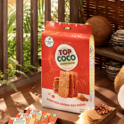 Bánh dừa nướng TOPCOCO – Coconut cracker with Peanuts 210g (Vị Đậu phộng)